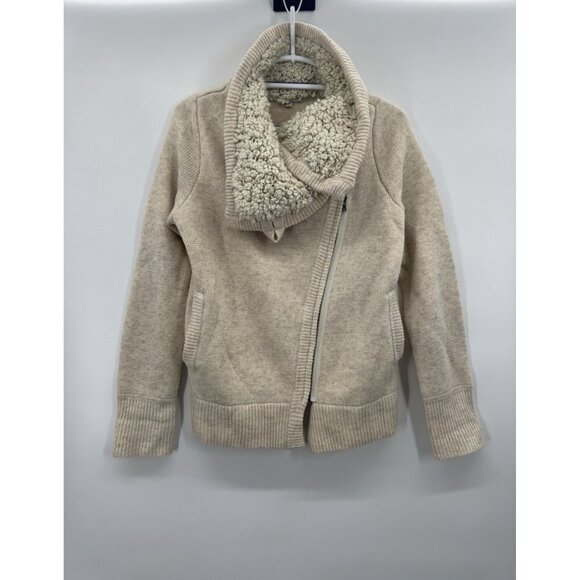 Vintage Gap Women Medium Coat Lambswool Funnel Neck Y2K Retro Cozy Indie Preppy - Picture 2 of 15